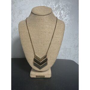 Gold Chevron Statement Necklace With Lobster Clasp